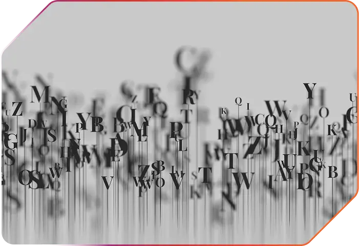 Floating and blurred letters